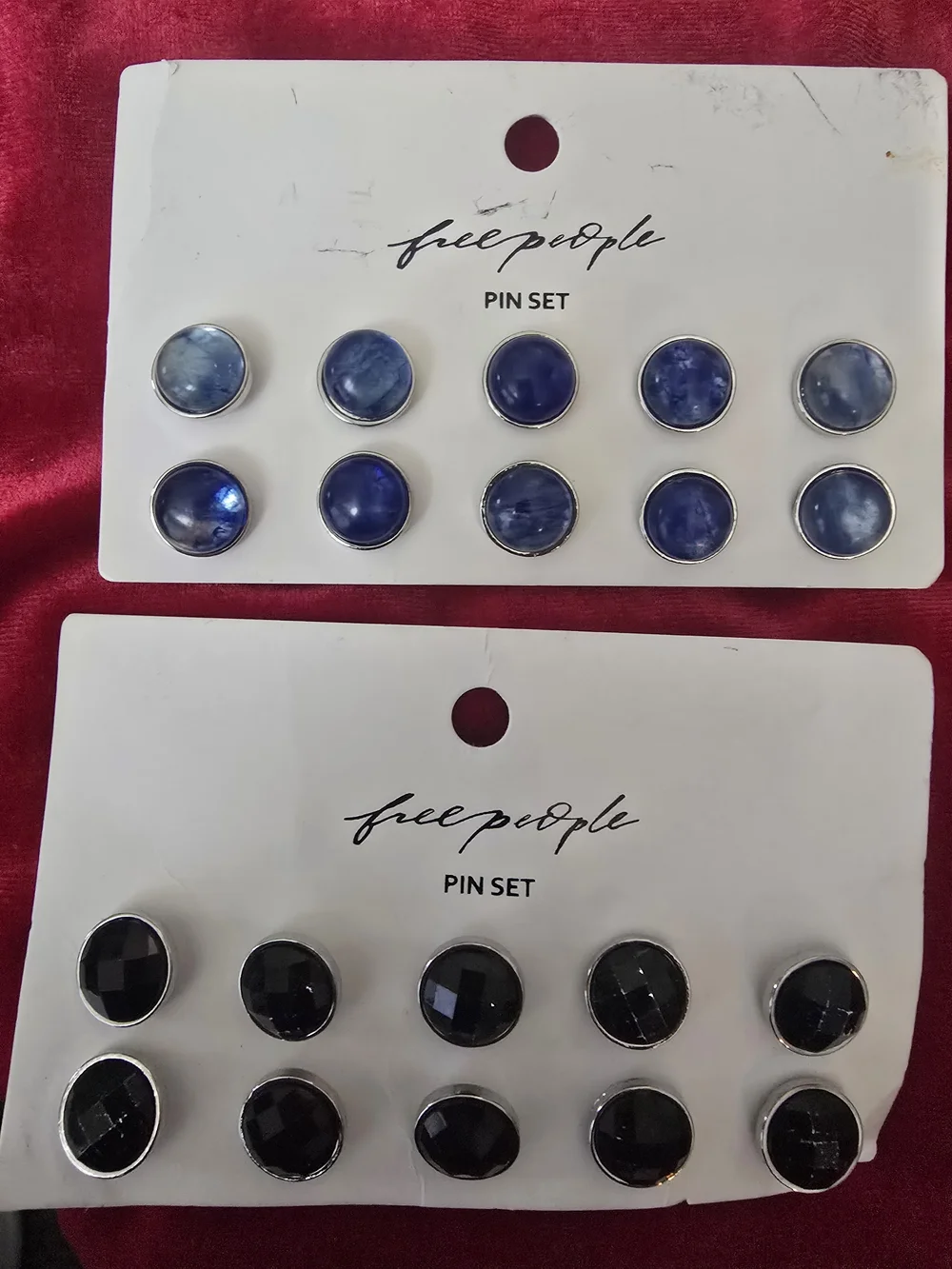 Free People Blue and Black Brooch Pin Sets 20 Units